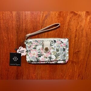 NWT Nanette Lepore Floral Wristlet Clutch - Pink, Green, and Cream